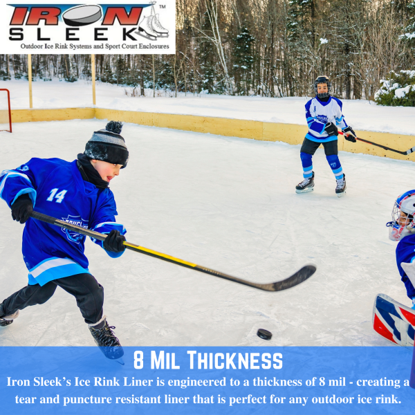 Choose Your Size Black/White String Reinforced Ice Rink Liner | Iron Sleek