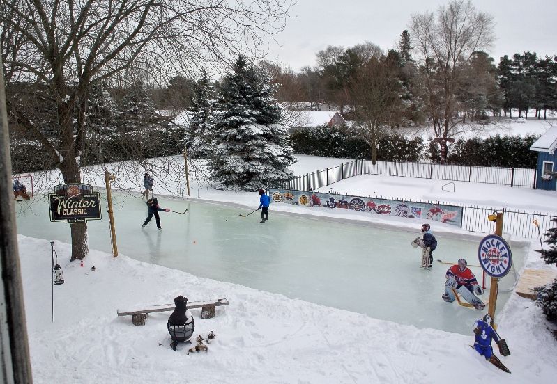 Beautiful backyard ice rink